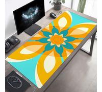 Tapis de Souris Gaming XXL Grand Mousepad 1000x400x3mm Grand Tapis de Bureau sous Main avec Base en Caoutchouc antidérapante pour Gamer, Améliore la précision et la Vitesse Fleurs Jaune PjY7561 W-0