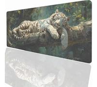 Tapis de Souris Gaming XXL Grand Mousepad 1000x500x3mm, Grand Tapis de Bureau sous Main avec Base en Caoutchouc antidérapante pour PC Gamer, Améliore la précision et la Vitesse Tigre PjY5129 H-1