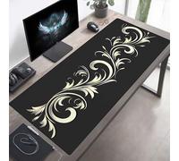 Tapis de Souris Gaming XXL Grand Mousepad 1000x500x3mm Grand Tapis de Bureau sous Main avec Base en Caoutchouc antidérapante pour Gamer, Améliore la précision et la Vitesse Fleurs Jaune PjY7421 1-5