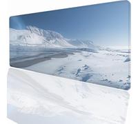 Tapis de Souris Gaming XXL Grand Mousepad 1000x500x3mm, Grand Tapis de Bureau sous Main avec Base en Caoutchouc antidérapante pour PC Gamer, Améliore la précision et la Vitesse Neige PjY1241 V-P