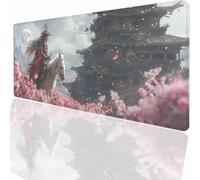 Tapis de Souris Gaming XXL Grand Mousepad 1000x500x3mm, Grand Tapis de Bureau sous Main avec Base en Caoutchouc antidérapante PC Gamer Améliore la précision et la Vitesse Guerrier Cheval LMDT15310