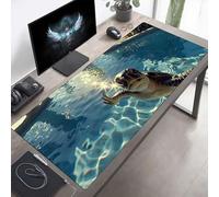 Tapis de Souris Gaming XXL Grand Mousepad 120 x 60cm Grand Tapis de Bureau sous Main avec Base en Caoutchouc antidérapante pour Gamer, Améliore la précision et la Vitesse Vie Marine Bleu PjY5735 9-E