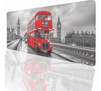 Tapis de Souris Gaming XXL Grand Mousepad 1200x600x3mm, Grand Tapis de Bureau sous Main avec Base en Caoutchouc antidérapante pour PC Gamer, Améliore la précision et la Vitesse Bus Londres LMDT6342