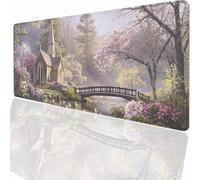 Tapis de Souris Gaming XXL Grand Mousepad 1200x600x3mm, Grand Tapis de Bureau sous Main avec Base en Caoutchouc antidérapante pour PC Gamer, Améliore la précision et la Vitesse éGlise Pont LMDT4605