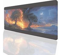 Tapis de Souris Gaming XXL Grand Mousepad 1200x600x3mm, Grand Tapis de Bureau sous Main avec Base en Caoutchouc antidérapante pour PC Gamer, Améliore la précision et la Vitesse Paysage Arbre LMDT1979