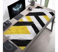 Tapis de Souris Gaming XXL Grand Mousepad 1200x600x3mm Grand Tapis de Bureau sous Main avec Base en Caoutchouc antidérapante pour Gamer, Améliore la précision et la Vitesse Bande Noir PjY3140 F-S