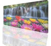 Tapis de Souris Gaming XXL Grand Mousepad 1200x600x3mm, Grand Tapis de Bureau sous Main avec Base en Caoutchouc antidérapante pour PC Gamer, Améliore la précision et la Vitesse Fleur PjY4787 W-E