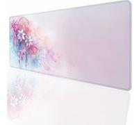 Tapis de Souris Gaming XXL Grand Mousepad 1200x600x3mm, Grand Tapis de Bureau sous Main avec Base en Caoutchouc antidérapante pour PC Gamer, Améliore la précision et la Vitesse Fleur PjY6989 V-7
