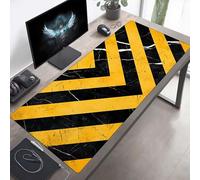 Tapis de Souris Gaming XXL Grand Mousepad 160 x 80cm Grand Tapis de Bureau sous Main avec Base en Caoutchouc antidérapante pour Gamer, Améliore la précision et la Vitesse Bande Jaune PjY2525 Y-A