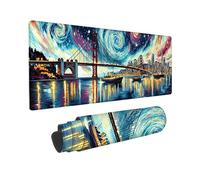 Tapis de Souris Gaming XXL Grand Mousepad 1600 x 800 mm Grand Tapis de Bureau sous Main avec Base en Caoutchouc antidérapante pour Gamer, Améliore la précision et la Vitesse (Ciel étoilé Pont) o-837