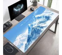 Tapis de Souris Gaming XXL Grand Mousepad 1600x800x3mm Grand Tapis de Bureau sous Main avec Base en Caoutchouc antidérapante pour Gamer, Améliore la précision et la Vitesse Paysage Bleu PjY1970 G-3