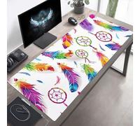 Tapis de Souris Gaming XXL Grand Mousepad 60 x 30cm Grand Tapis de Bureau sous Main avec Base en Caoutchouc antidérapante pour Gamer, Améliore la précision et la Vitesse Attrape-RêVes Rose PjY3324 P-I