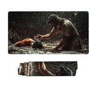 Tapis de Souris Gaming XXL Grand Mousepad 600 x 300 mm, Grand Tapis de Bureau sous Main avec Base en Caoutchouc antidérapante pour Gamer, Ordinateur, Améliore la précision et la Vitesse (Jésus) X-939