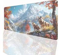 Tapis de Souris Gaming XXL Grand Mousepad 600x300x3mm, Grand Tapis de Bureau sous Main avec Base en Caoutchouc antidérapante pour PC Gamer, Améliore la précision et la Vitesse Paysage Animal LMDT2961