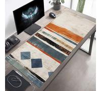 Tapis de Souris Gaming XXL Grand Mousepad 600x300x3mm Grand Tapis de Bureau sous Main avec Base en Caoutchouc antidérapante pour Gamer, Améliore la précision et la Vitesse Bande Beige PjY567 3-3