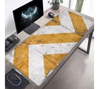 Tapis de Souris Gaming XXL Grand Mousepad 600x300x3mm Grand Tapis de Bureau sous Main avec Base en Caoutchouc antidérapante pour Gamer, Améliore la précision et la Vitesse Bande Jaune PjY4143 2-W