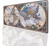 Tapis de Souris Gaming XXL Grand Mousepad 600x300x3mm, Grand Tapis de Bureau sous Main avec Base en Caoutchouc antidérapante pour Améliore la précision et la Vitesse Carte du Monde PjY7375 N-A