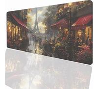 Tapis de Souris Gaming XXL Grand Mousepad 700x400x3mm, Grand Tapis de Bureau sous Main avec Base Caoutchouc antidérapante PC Gamer, Améliore la précision et la Vitesse Paysage Tour de Fer LMDT4702