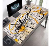 Tapis de Souris Gaming XXL Grand Mousepad 80 x 40cm Grand Tapis de Bureau sous Main avec Base en Caoutchouc antidérapante pour Gamer, Améliore la précision et la Vitesse Abstrait GéOméTrie PjY2701 N-G