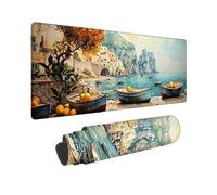 Tapis de Souris Gaming XXL Grand Mousepad 800 x 300 mm, Grand Tapis de Bureau sous Main avec Base en Caoutchouc antidérapante pour Gamer, Améliore la précision et la Vitesse (Vue de la Marina) C-519