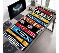 Tapis de Souris Gaming XXL Grand Mousepad 800x300x3mm Grand Tapis de Bureau sous Main avec Base en Caoutchouc antidérapante pour Gamer, Améliore la précision et la Vitesse Graffiti Bleu PjY8508 9-H