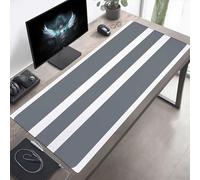 Tapis de Souris Gaming XXL Grand Mousepad 800x400x3mm Grand Tapis de Bureau sous Main avec Base en Caoutchouc antidérapante pour Gamer, Améliore la précision et la Vitesse Bande Gris PjY10084 Q-H