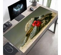 Tapis de Souris Gaming XXL Grand Mousepad 800x400x3mm Grand Tapis de Bureau sous Main avec Base en Caoutchouc antidérapante pour Gamer, Améliore la précision Tortue De Mer Jaune PjY9034 4-7