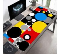 Tapis de Souris Gaming XXL Grand Mousepad 800x400x3mm Grand Tapis de Bureau sous Main avec Base en Caoutchouc antidérapante pour Gamer, Améliore la précision et la Vitesse GéOméTrie Noir PjY2631 6-G