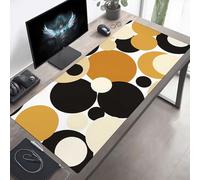 Tapis de Souris Gaming XXL Grand Mousepad 90 x 40cm Grand Tapis de Bureau sous Main avec Base en Caoutchouc antidérapante pour Gamer, Améliore la précision et la Vitesse GéOméTrie Noir PjY3167 I-G