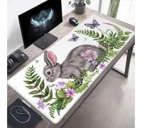 Tapis de Souris Gaming XXL Grand Mousepad 90 x 40cm Grand Tapis de Bureau sous Main avec Base en Caoutchouc antidérapante pour Gamer, Améliore la précision et la Vitesse Animal Papillon PjY864 8-U