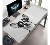 Tapis de Souris Gaming XXL Grand Mousepad 90 x 40cm Grand Tapis de Bureau sous Main avec Base en Caoutchouc antidérapante pour Gamer, Améliore la précision et la Vitesse Chien Blanc PjY480 5-D