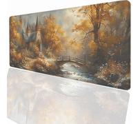 Tapis de Souris Gaming XXL Grand Mousepad 900x300x3mm, Grand Tapis de Bureau sous Main avec Base en Caoutchouc antidérapante pour PC Gamer, Améliore la précision et la Vitesse Jaune éGlise LMDT12841