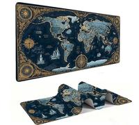 Tapis de Souris Gaming XXL Mouse Pad 1000 x 500 mm, Grand Tapis Souris avec Base en Caoutchouc Antidérapante, Accessoire Bureau, pour Gamer, Personnel de Bureau (Carte du Monde) a-1073