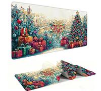 Tapis de Souris Gaming XXL Mouse Pad 500 x 250 mm, Grand Tapis Souris avec Base en Caoutchouc Antidérapante, Accessoire Bureau, pour Gamer, Personnel de Bureau (Noël) a-1028