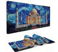 Tapis de Souris Gaming XXL Mouse Pad 800 x 400 mm, Grand Tapis Souris avec Base en Caoutchouc Antidérapante, Accessoire Bureau, pour Gamer, Personnel de Bureau (Le Taj Mahal) a-1113