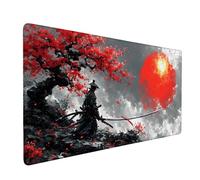 Tapis de Souris Gaming XXL Mouse Pad Gamer 1000 x 500 mm, Grand Tapis de Bureau sous Main avec Base en Caoutchouc Antidérapante, Accessoire Bureau, pour Gamer, Cadeaux (Guerrier Japonais) s-939