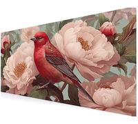 Tapis de Souris Gaming XXL (Oiseau Rouge) Grand Tapis de Bureau1600x800x3 mm - Base en Caoutchouc Antidérapante, Surface Lisse Étanche pour PC Gaming, Accessoire Bureau & Ordinateur Portable V-534