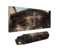 Tapis de Souris Gaming XXL Paysage Religion, Tapis de Souris XXL - 1400x600x3mm - Mouse Pad Mat, sous Main Bureau Gamer Extra Large en Tissu, Base antidérapante, pour Gamer, Personnel -43049