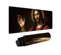 Tapis de Souris Gaming XXL Religion Noir, Tapis de Bureau XXL - 1000x500x3mm - sous Main Bureau, Gamer Mouse Pad Caoutchouc Antidérapante Bords Cousus, pour Gamer, Personnel -43060