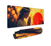 Tapis de Souris Gaming XXL Religion Paysage, Tapis de Bureau XXL - 1000x500x3mm - sous Main Bureau, Gamer Mouse Pad Caoutchouc Antidérapante Bords Cousus, pour Gamer, Personnel -43828