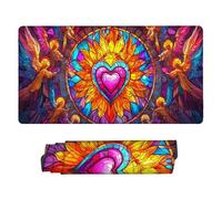 Tapis de Souris Gaming XXL Tapis Souris 100 x 50 cm, Grand Mouse Pad Bureau sous Main avec Base en Caoutchouc Antidérapante, Accessoire Gaming, pour Gamer, Personnel Bureau (Jésus) c-938