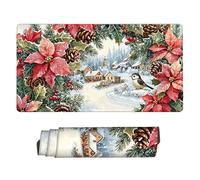 Tapis de Souris Gaming XXL Tapis Souris 100 x 50 cm, Grand Mouse Pad Bureau sous Main avec Base en Caoutchouc Antidérapante, Accessoire Gaming, pour Gamer, Personnel Bureau (Guirlande de Noël) c-794