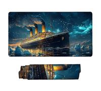Tapis de Souris Gaming XXL Tapis Souris 80 x 40 cm, Grand Mouse Pad Bureau sous Main avec Base en Caoutchouc Antidérapante, Accessoire Gaming, pour Gamer, Personnel Bureau (Bateau à vapeur Star) c-908