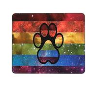 Tapis De Souris Gay Pride Galaxy Rainbow Furry Paw LGBTQ Tapis De Bureau Parfait Mousepad Doux sous-Main pour Table Claviers Travail 25X30CM