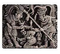 Tapis De Souris, Gipseous Représentant Les Aztèques, Ancienne Tribu Militante Mexicaine Mouse Pad Moderne Tapis De Souris D'Ordinateur Stable Tapis Souris pour Souris Pc 25X30Cm