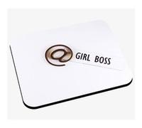 Tapis de souris @ girl boss presse papier message fond blanc G