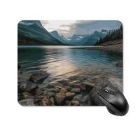 Tapis de souris Glacier National Park avec bords cousus, tapis de souris de qualité supérieure, tissu lavable, tapis de souris en caoutchouc antidérapant, design parfait pour les jeux, ordinateur