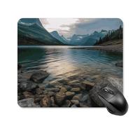 Tapis de souris Glacier National Park avec bords cousus, tapis de souris de qualité supérieure, tissu lavable, tapis de souris en caoutchouc antidérapant, design parfait pour les jeux, ordinateur