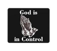 Tapis De Souris God is in Control Praying Hands of God Mouse Pad Comfortable sous-Main Parfait Tapis De Bureau pour Travail Table Claviers 25X30CM