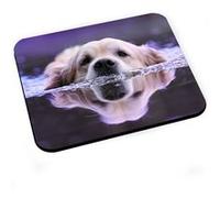 Tapis de souris Golden retriever nage dans l'eau gros chien beige mignon G